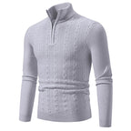 Maglione classico da uomo con zip a un quarto per strati e stile