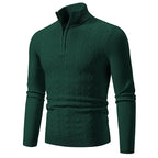 Maglione classico da uomo con zip a un quarto per strati e stile
