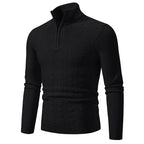 Maglione classico da uomo con zip a un quarto per strati e stile