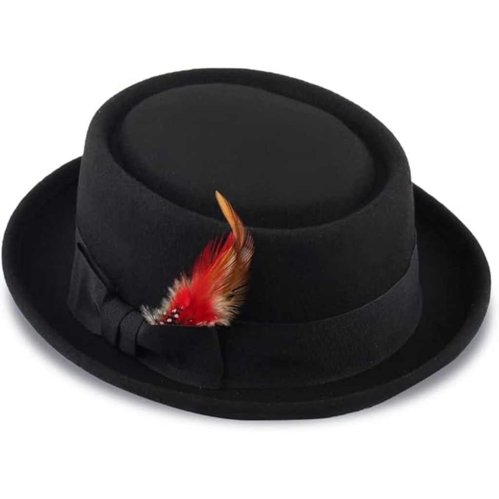 Cappello Fedora unisex in feltro di lana Pork Pie