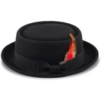 Cappello Fedora unisex in feltro di lana Pork Pie