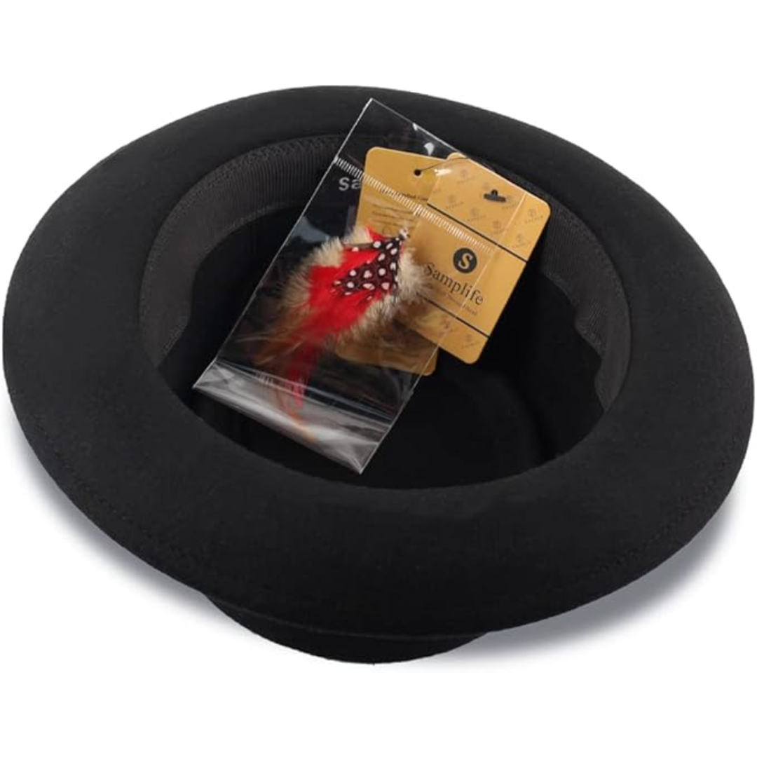 Cappello Fedora unisex in feltro di lana Pork Pie
