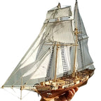 Modello classico di barca a vela in legno | Puzzle 3D dettagliato per gli appassionati di barche