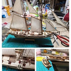 Modello classico di barca a vela in legno | Puzzle 3D dettagliato per gli appassionati di barche
