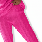 Set da donna con top e pantaloni da lounge lavorati a maglia