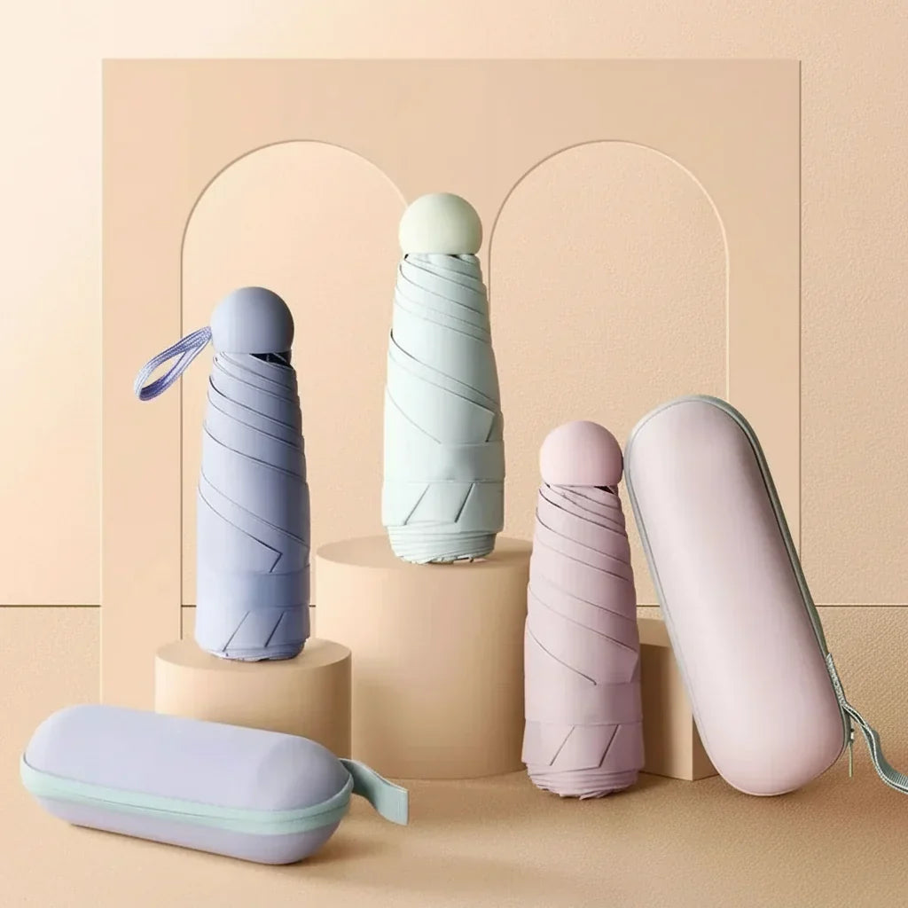 Ombrello da viaggio compatto unisex: protezione dalla pioggia elegante e ultraportatile