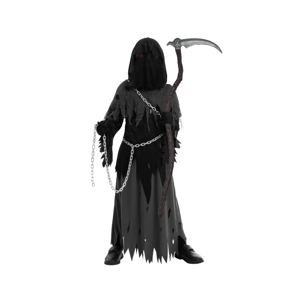 Costume di Halloween per bambini Spettro Incappucciato con Mantello e Occhi Luminosi