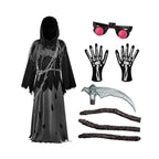 Costume di Halloween per bambini Spettro Incappucciato con Mantello e Occhi Luminosi