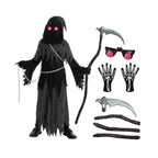Costume di Halloween per bambini Spettro Incappucciato con Mantello e Occhi Luminosi