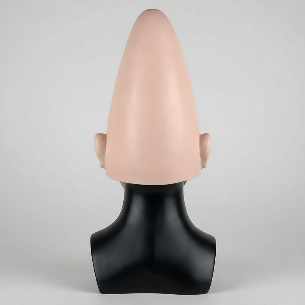 Maschera per costume di Halloween Testa di cono aliena con fronte modellata e orecchie integrate Giorno dei morti