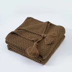 Accogliente coperta scandinava in lana lavorata a maglia