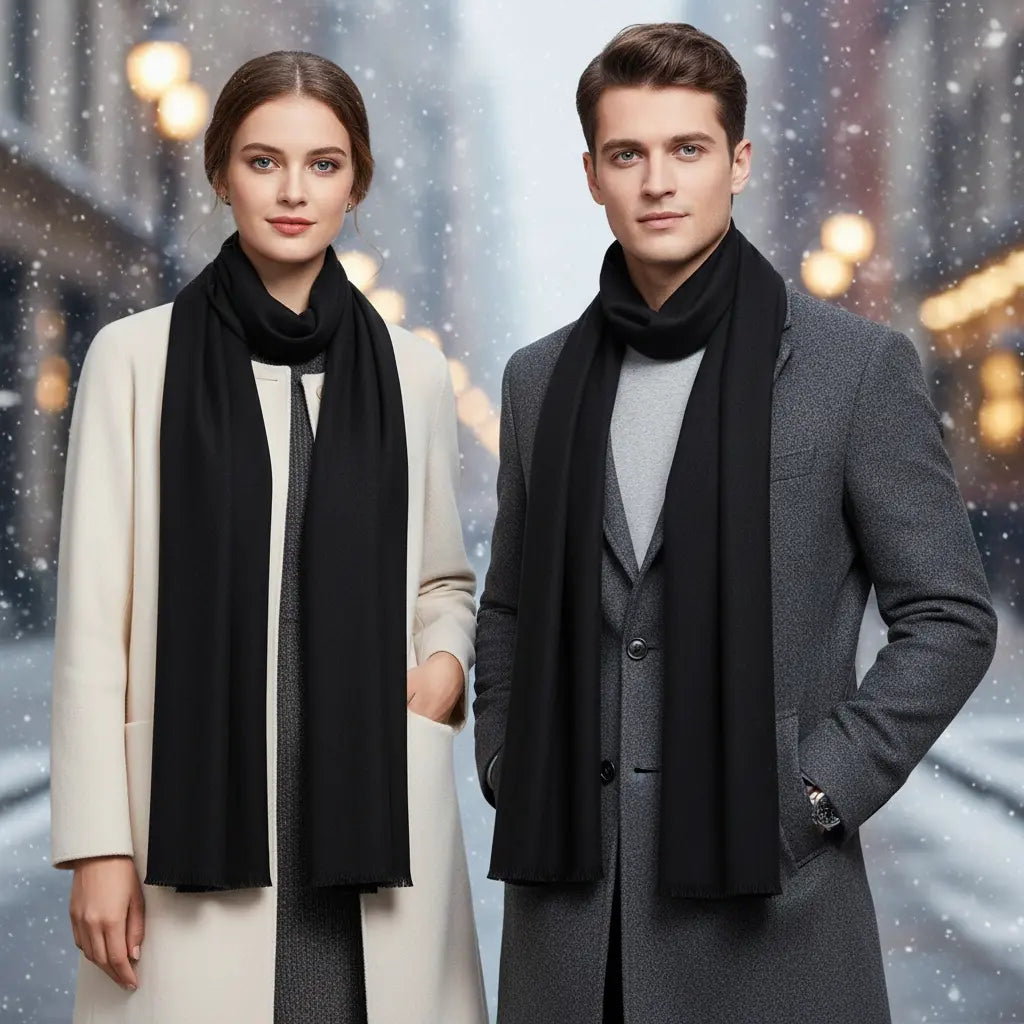 Sciarpa lunga unisex in pregiato cashmere