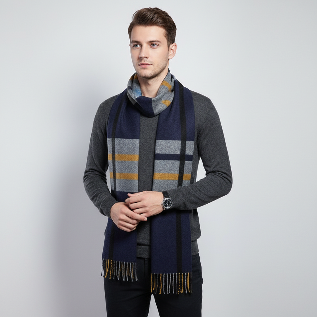 Sciarpa lunga unisex in pregiato cashmere