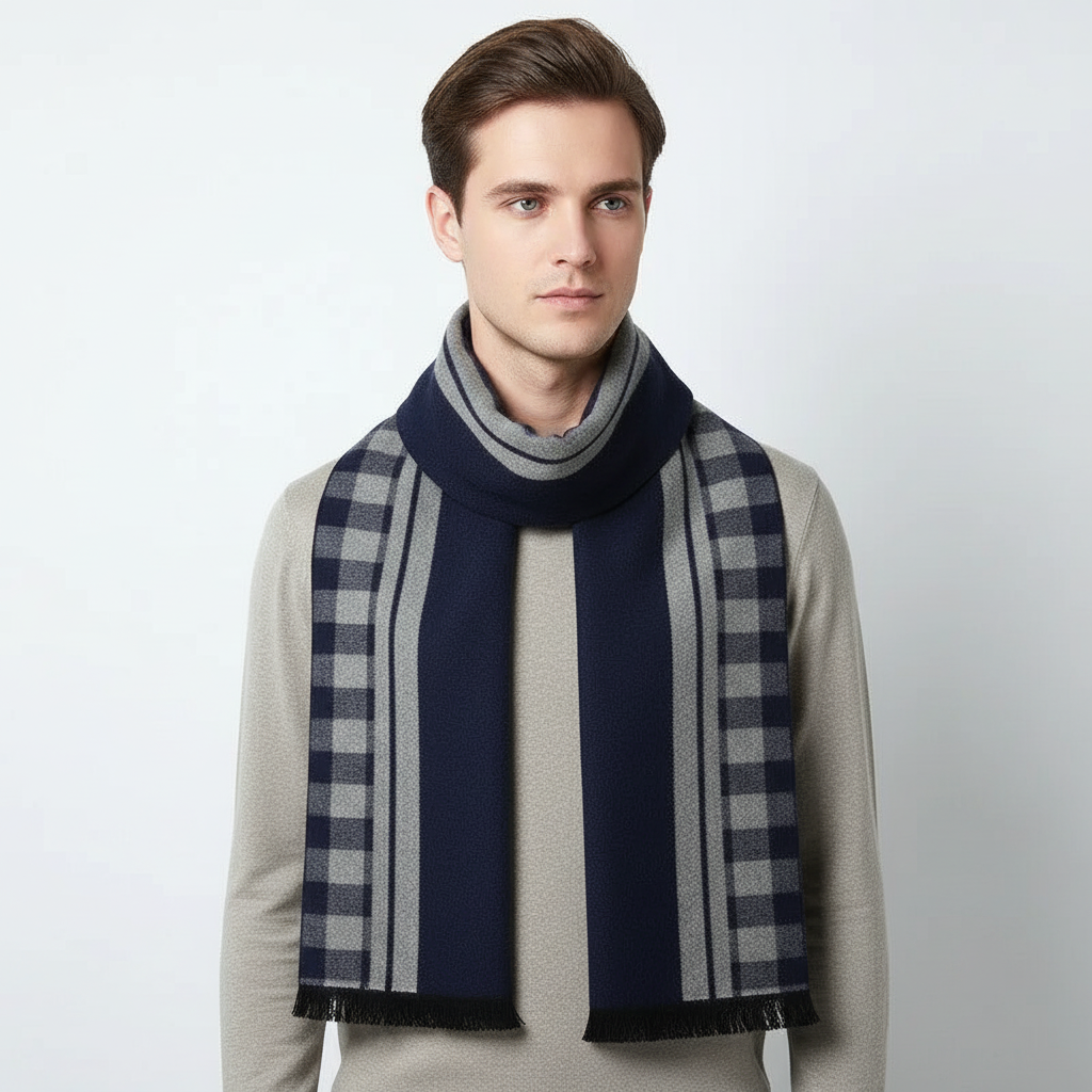 Sciarpa lunga unisex in pregiato cashmere