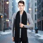 Sciarpa lunga unisex in pregiato cashmere