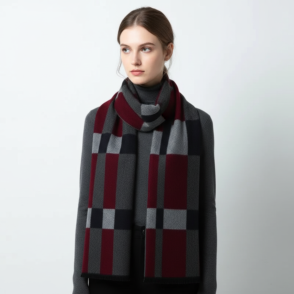 Sciarpa lunga unisex in pregiato cashmere