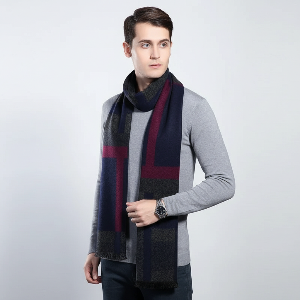Sciarpa lunga unisex in pregiato cashmere