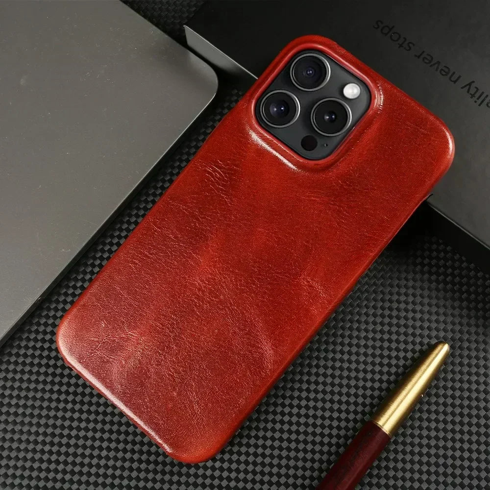 Custodia iPhone in pelle bovina fatta a mano