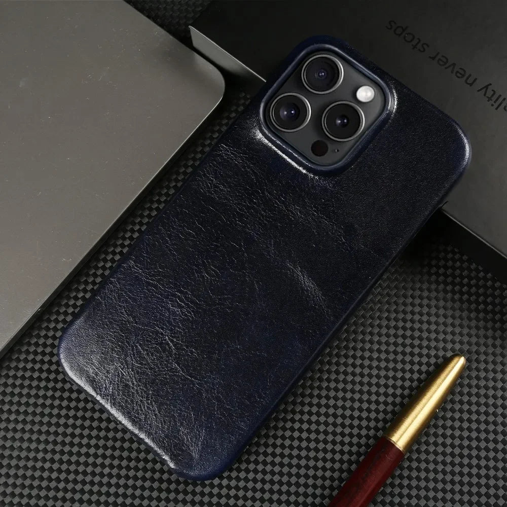 Custodia iPhone in pelle bovina fatta a mano