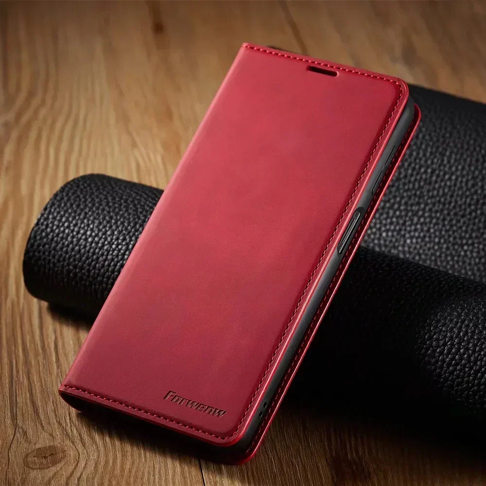 Custodia magnetica in pelle per telefoni Samsung: protezione chic