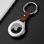 Custodia protettiva in pelle di alta qualità con ciondolo in metallo per Apple Airtags