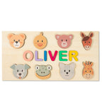 Puzzle con nome in legno personalizzato unisex per bambini
