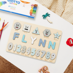 Puzzle con nome in legno personalizzato unisex per bambini