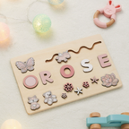Puzzle con nome in legno personalizzato unisex per bambini