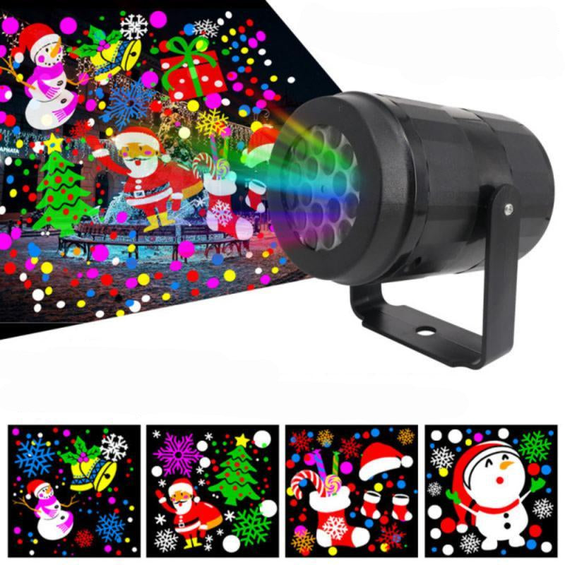 Proiettore natalizio a LED Spettacolo di luci con fiocchi di neve | Lampada da esterno impermeabile con 16 motivi