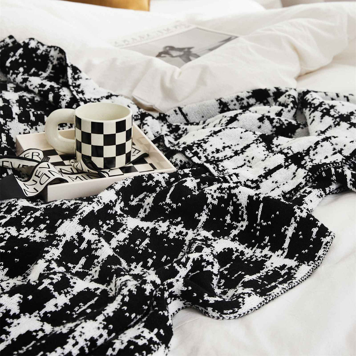 Coperta di lusso lavorata a maglia in lana - Elegante copridivano indossabile per divano letto - Perfetta per la casa, i viaggi e la TV