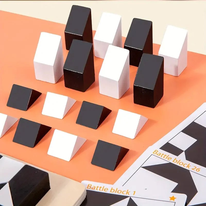 Puzzle a blocchi nascosti in legno