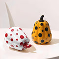 Decorazione di zucca in resina a pois | Set di ornamenti autunnali lucidi | Finitura scolpita durevole | Fascino di zucca