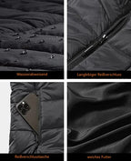 Giacca unisex riscaldata con materiale termico e idrorepellente regolabile