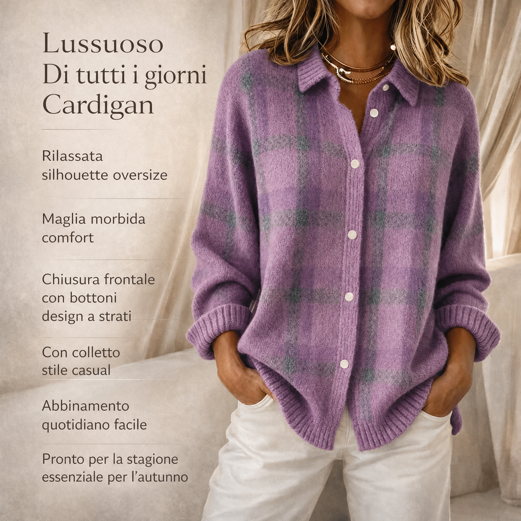 Cardigan casual da donna oversize a maniche lunghe con bottoni sul davanti