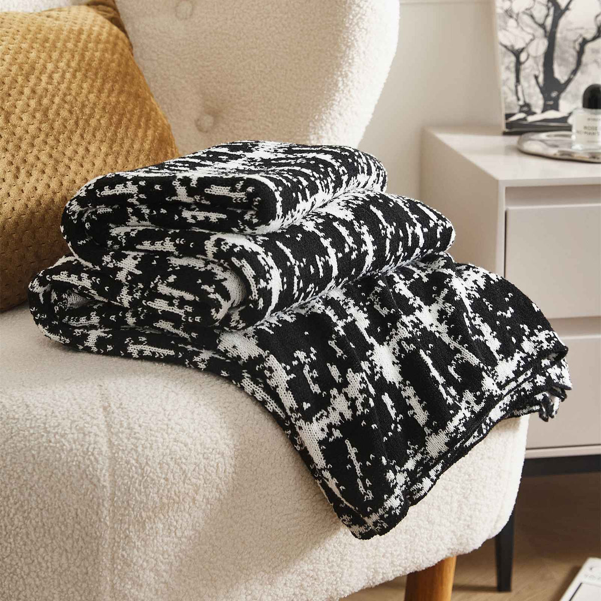Coperta di lusso lavorata a maglia in lana - Elegante copridivano indossabile per divano letto - Perfetta per la casa, i viaggi e la TV