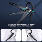 Cuffia/auricolare Bluetooth 5.1 wireless con doppio microfono per camionisti, con cancellazione del rumore