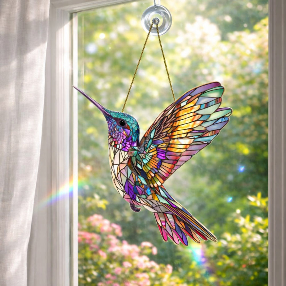 Decorazione da parete e finestra con colibrì cattura-sole sospeso