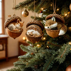 Decorazioni natalizie Albero ghianda con animali del bosco