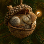Decorazioni natalizie Albero ghianda con animali del bosco