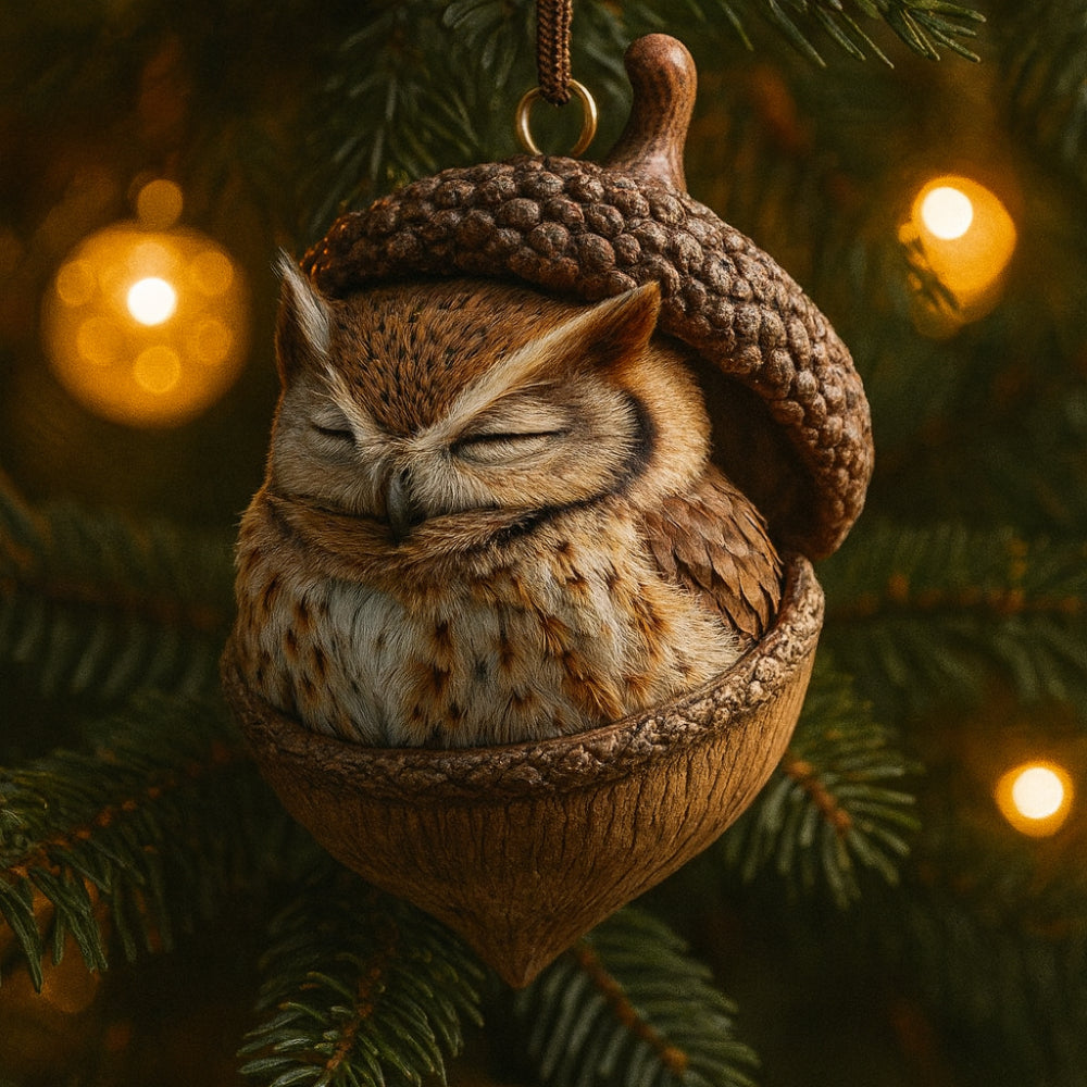Decorazioni natalizie Albero ghianda con animali del bosco