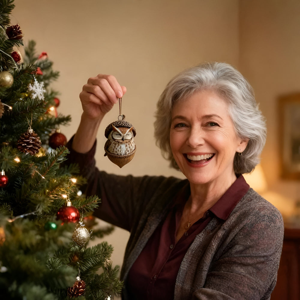 Decorazioni natalizie Albero ghianda con animali del bosco