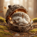 Decorazioni natalizie artigianali per albero di Natale con ghiande e animali del bosco