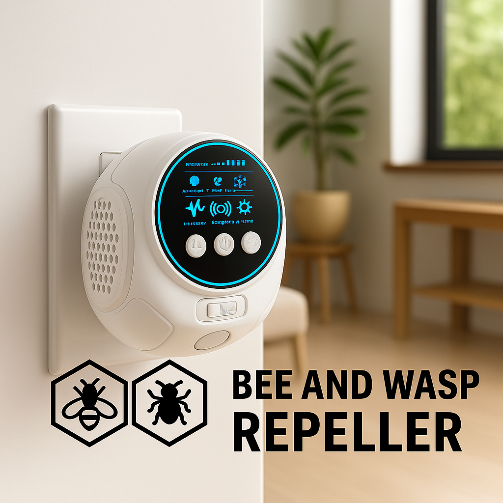 Dispositivo ad ultrasuoni repellente per api e vespe | Senza sostanze chimiche. Copertura a 360° per casa e controllo de