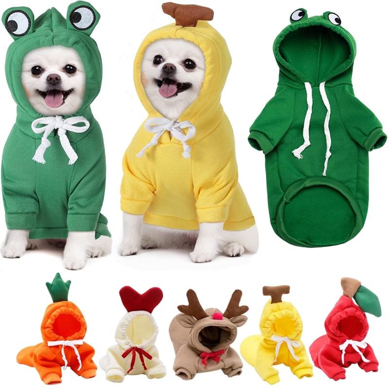 Costumi e abiti di Halloween per cani con magliette personalizzate Felpa con cappuccio in pile con cappuccio originale per piccoli