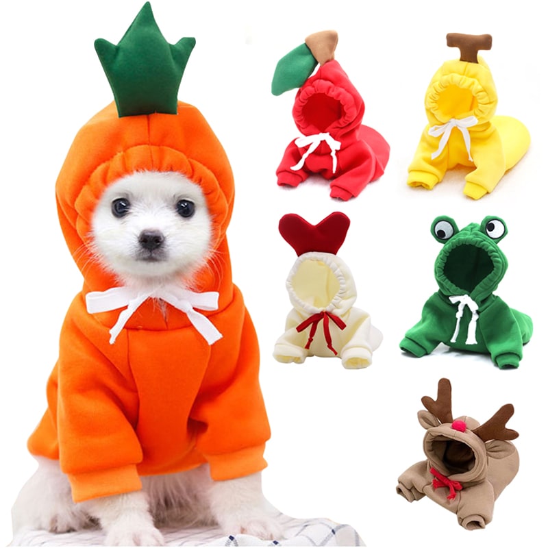 Costumi e abiti di Halloween per cani con magliette personalizzate Felpa con cappuccio in pile con cappuccio originale per piccoli