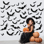 Adesivi murali pipistrelli - Adesivi decorativi di Halloween per la decorazione della casa (120 pezzi)