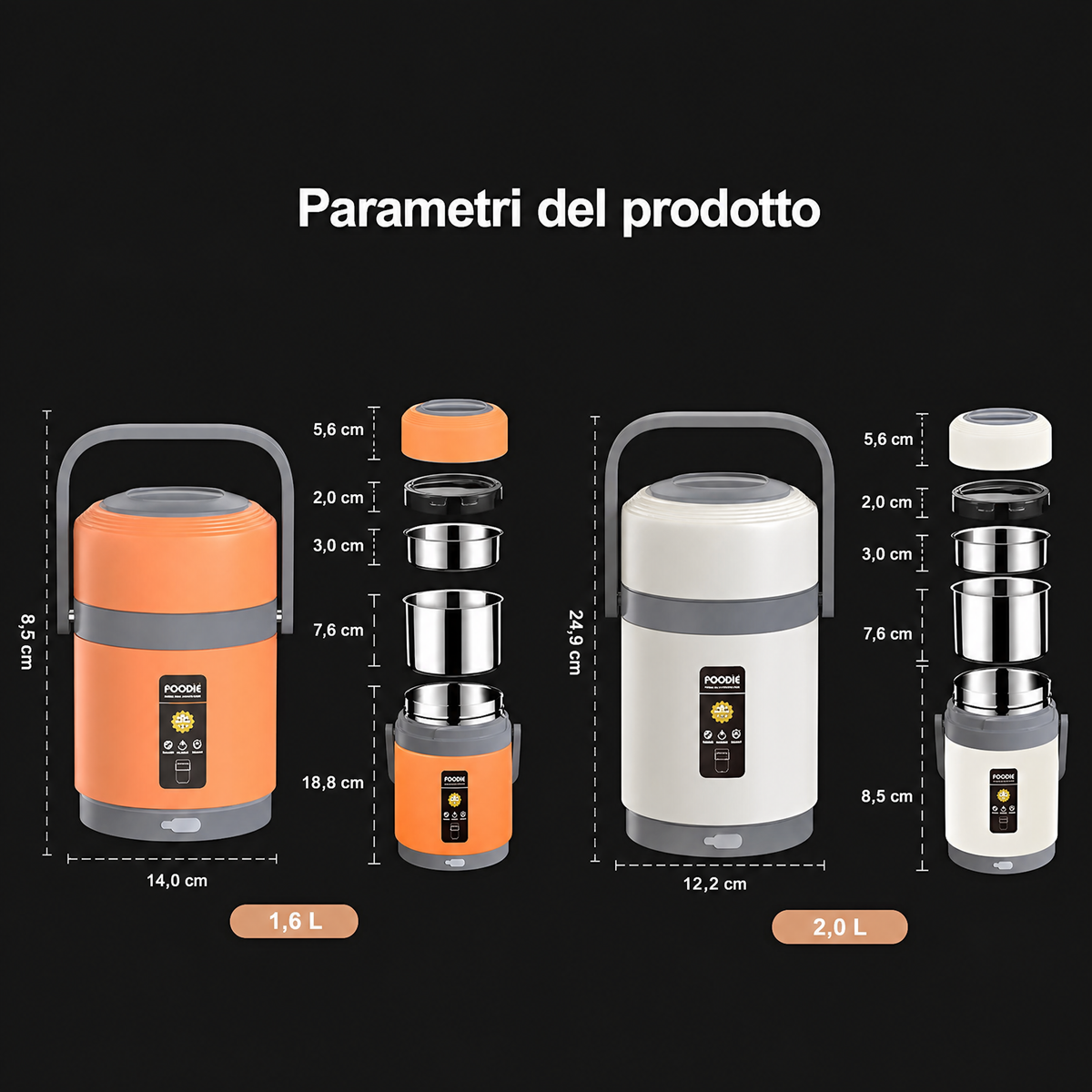 Lunch Box Riscaldabile USB | Acciaio inox 304, Scaldavivande portatile