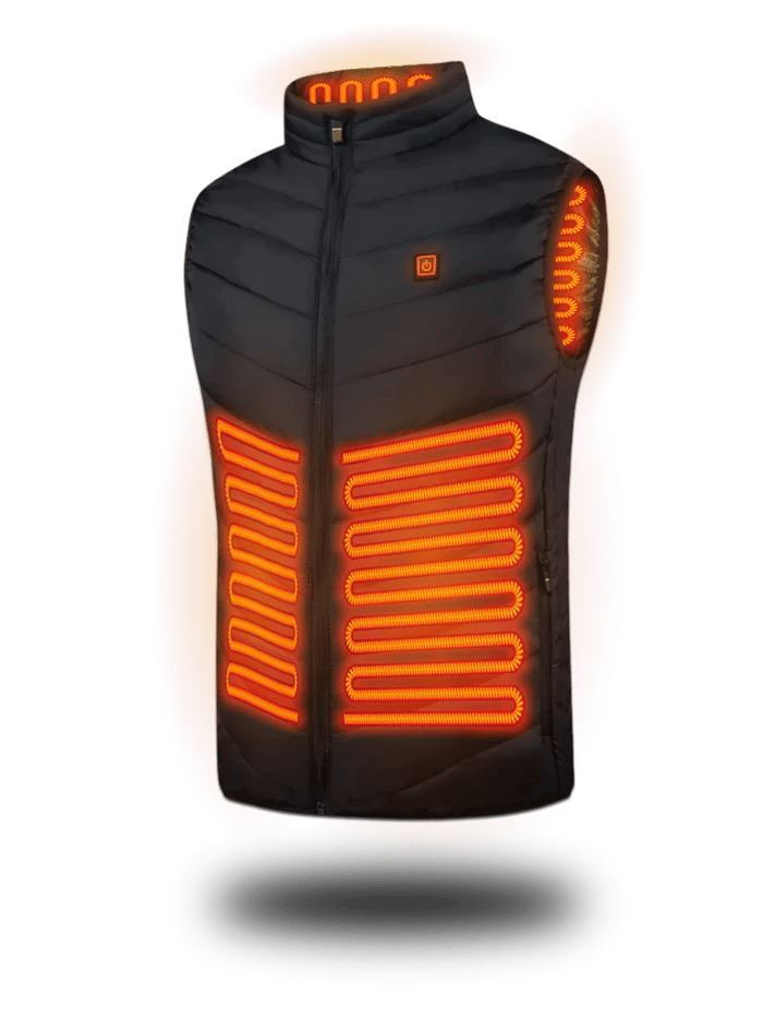 Giacca unisex riscaldata con materiale termico e idrorepellente regolabile