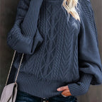 Dames Gebreide Pullover met Halfhoge Kraag | Elegante e confortevole