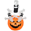 Zucca Gonfiabile Della Decorazione Di Halloween Con I Fantasmi LED